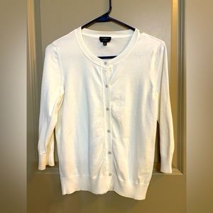 Talbots 3/4 sleeve white cardigan